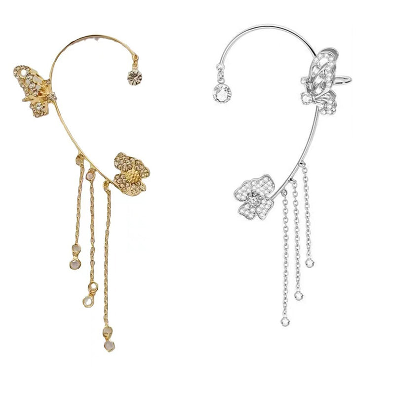 Wendy | Elegant Dangling Butterfly Clip Earrings