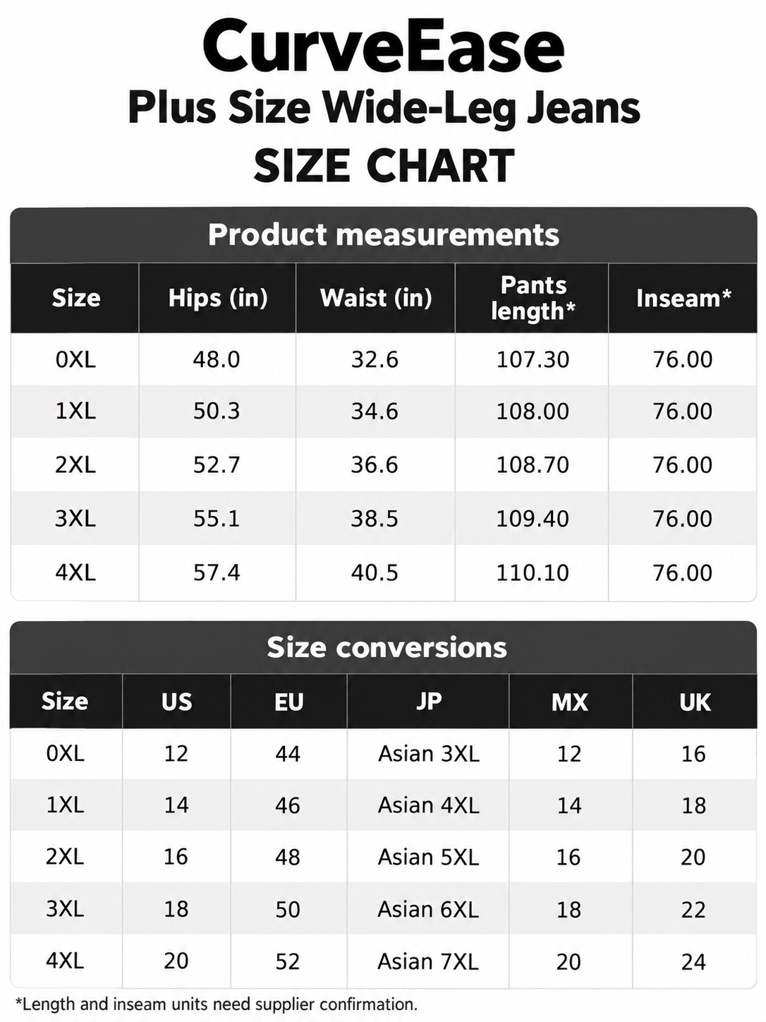 CurveEase Plus Size High-Waisted Wide-Leg Jeans