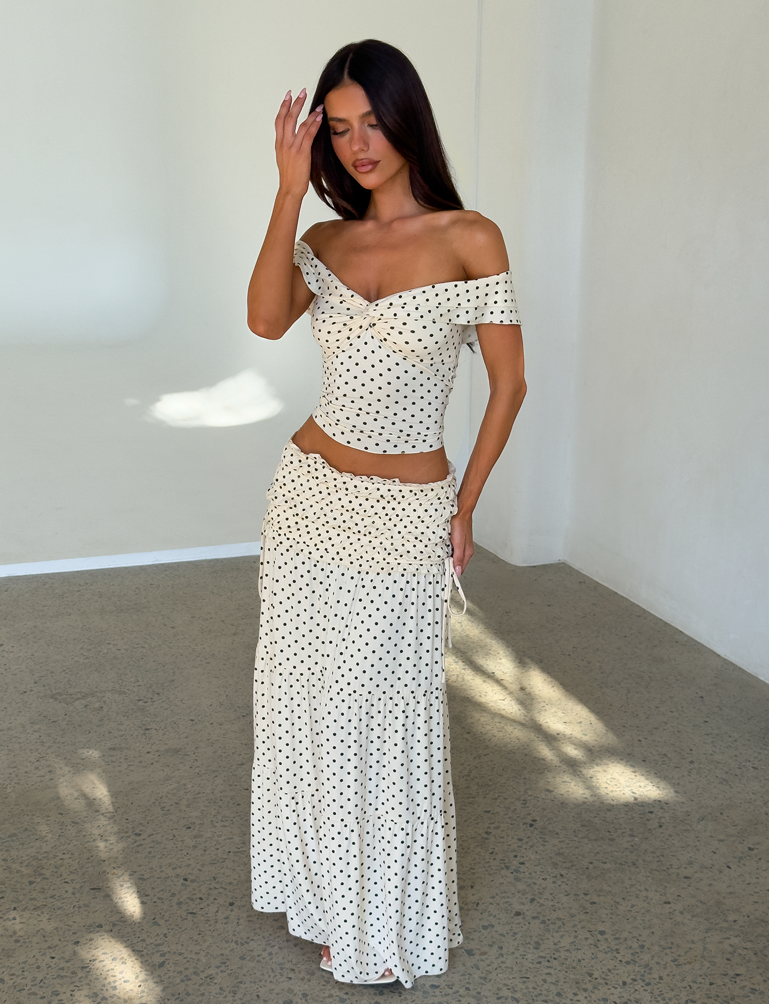 Polka Dot Maxi Set - CREAM DOT