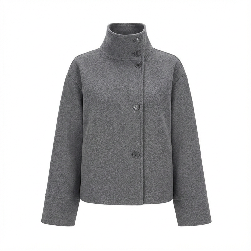 Woolen Funnel Neck Coat