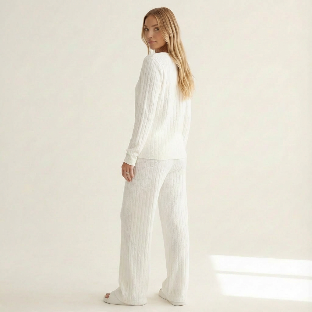 Buttoned Soft Knit Set