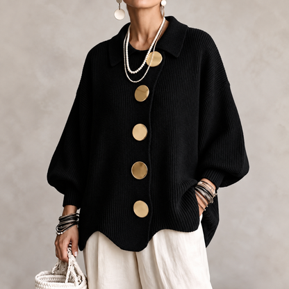 Gold Button Knit Cardigan