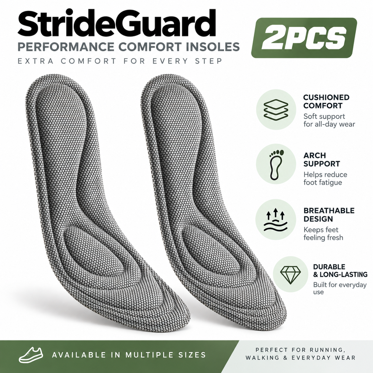StrideGuard Performance Comfort Insoles
