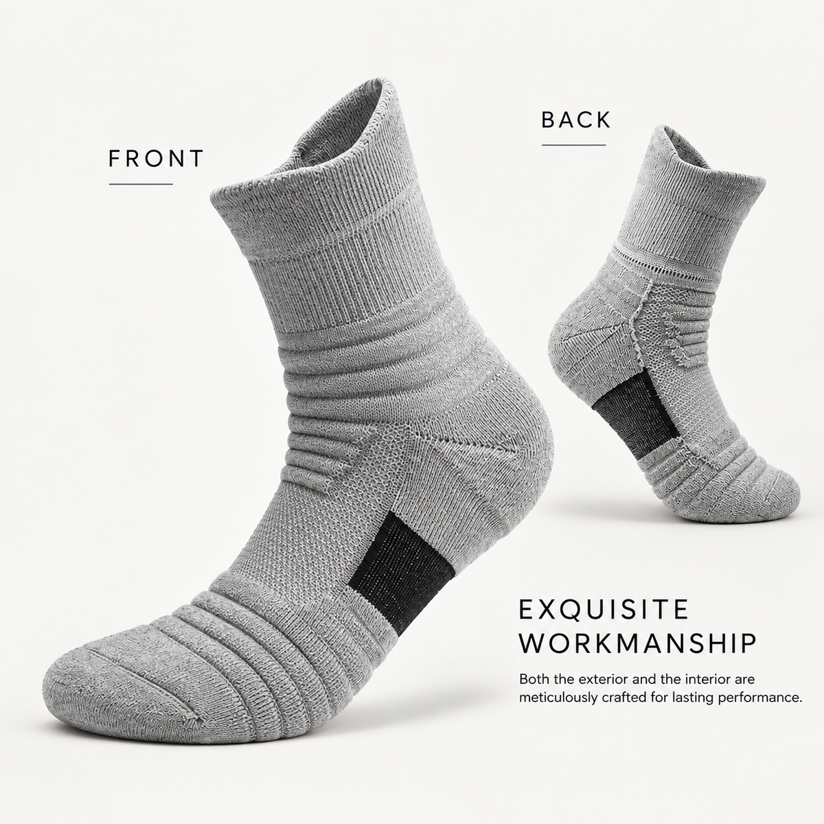StrideGuard Cushioned Performance Crew Socks