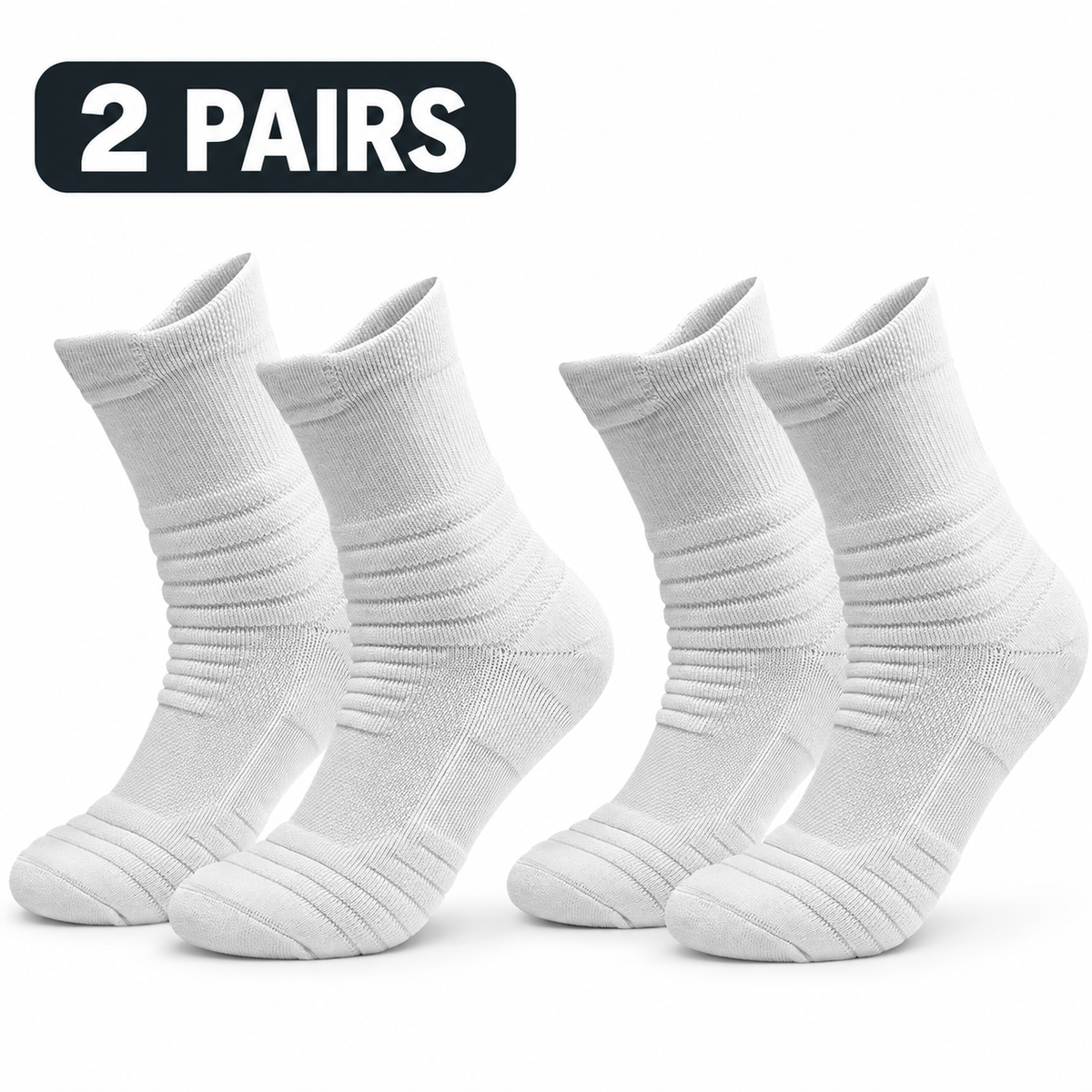 StrideGuard Cushioned Performance Crew Socks