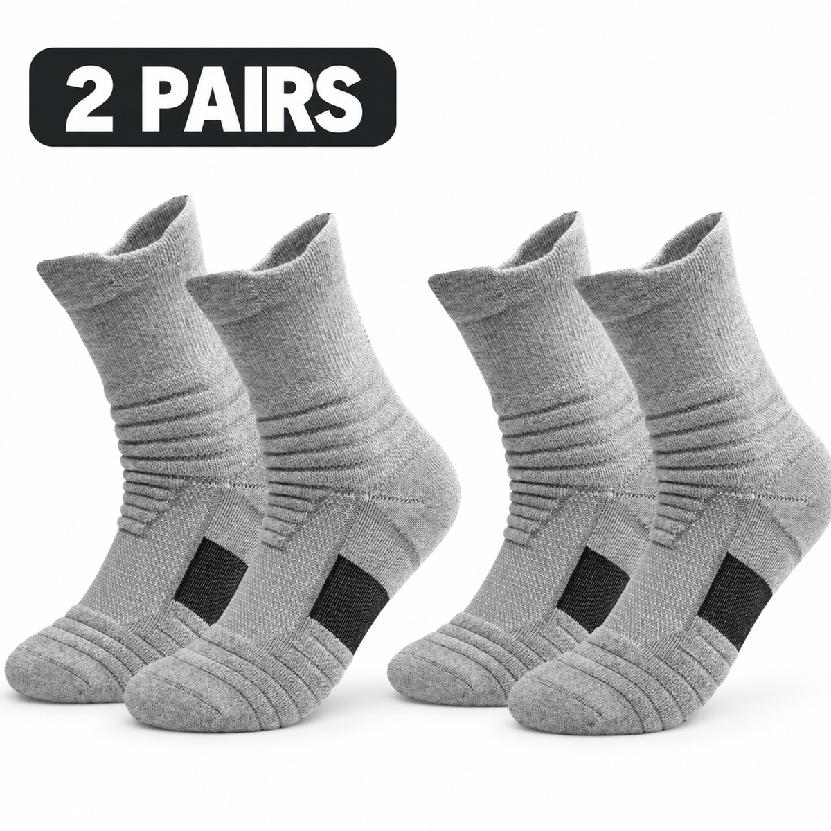 StrideGuard Cushioned Performance Crew Socks