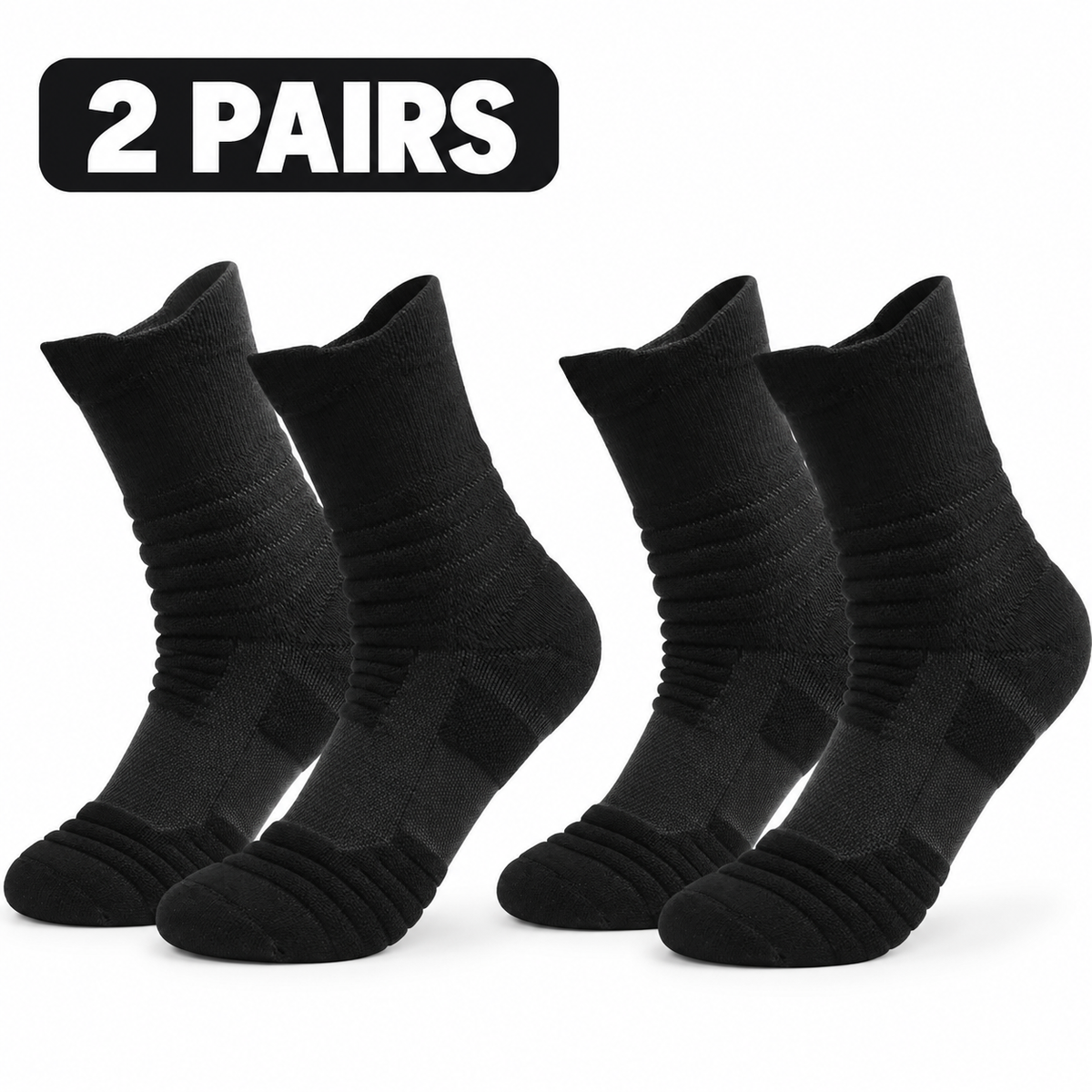 StrideGuard Cushioned Performance Crew Socks
