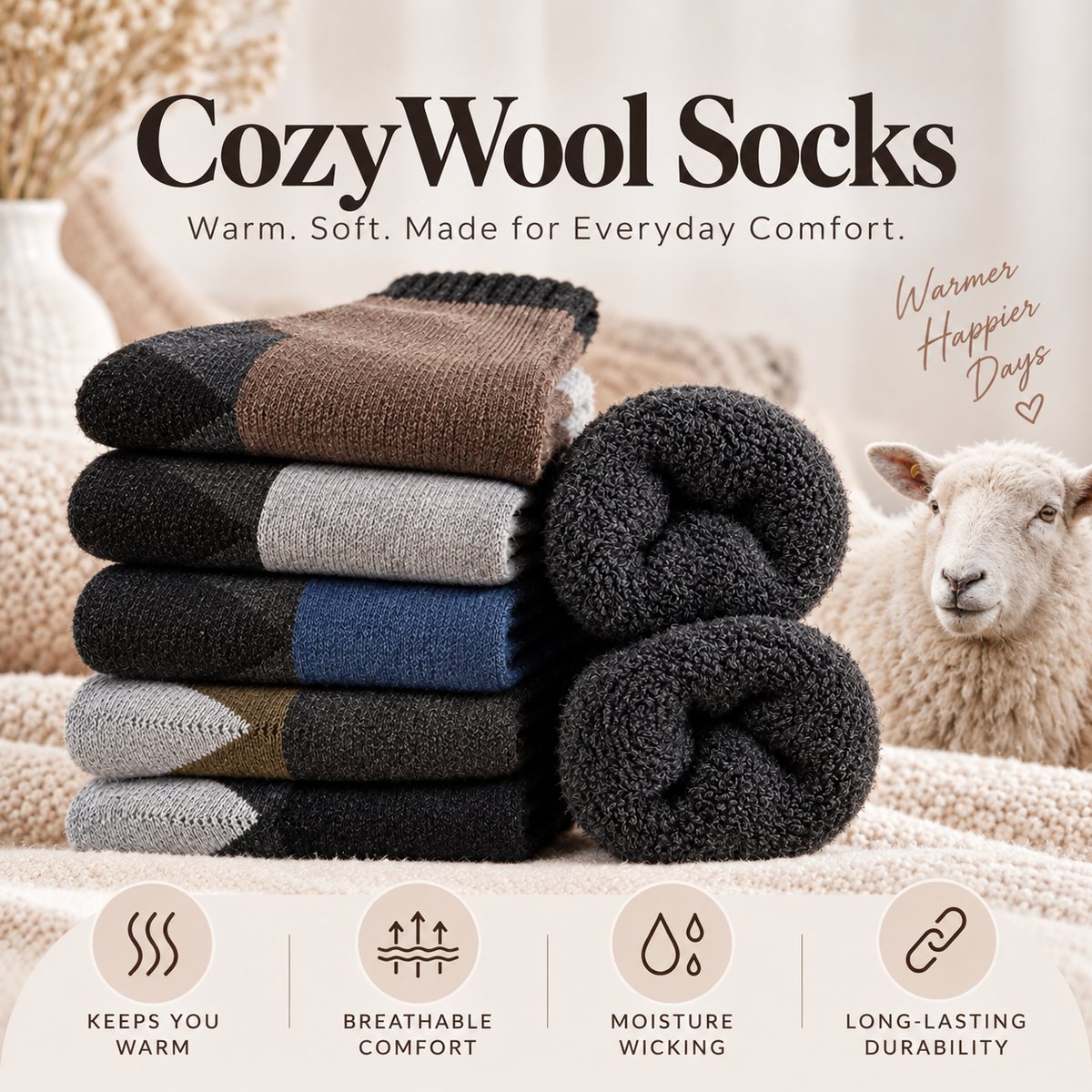 Rosavine CozyWool Socks