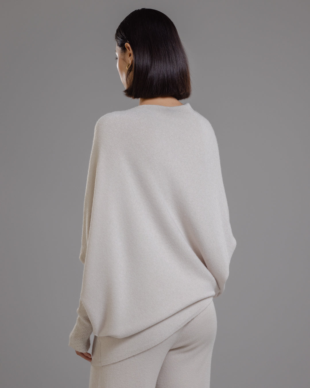 Asymmetric Draped | Light Beige | Seamless Knit