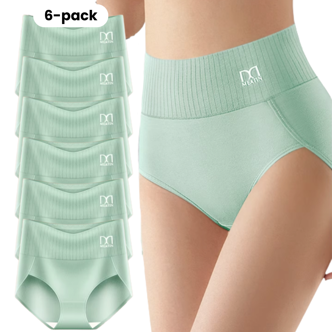 Comfora™ | 6-Pack Breathable, Comfortable High-Waisted Underwear with Tummy Support