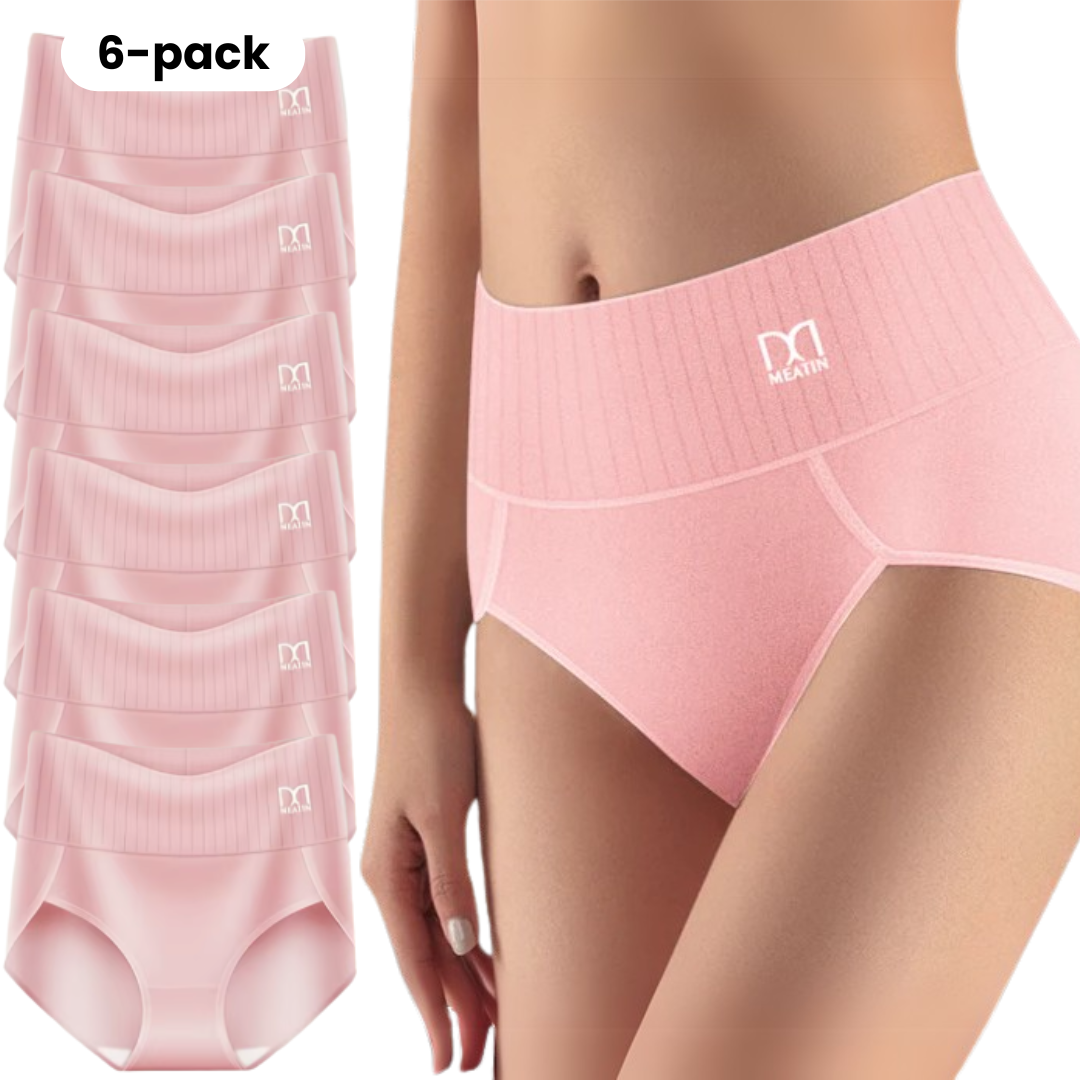 Comfora™ | 6-Pack Breathable, Comfortable High-Waisted Underwear with Tummy Support
