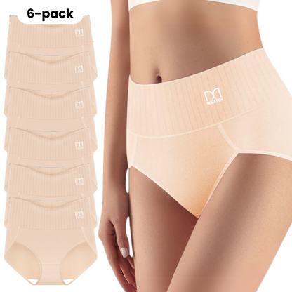 Comfora™ | 6-Pack Breathable, Comfortable High-Waisted Underwear with Tummy Support