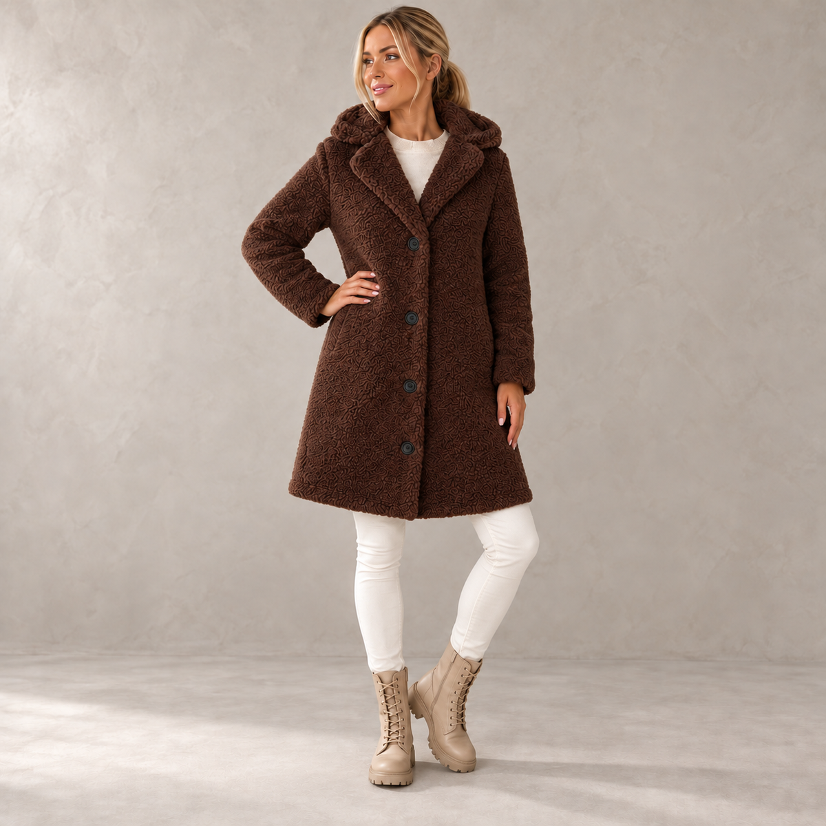 CozyLuxe Hooded Teddy Coat