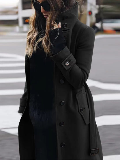 Thalia | Women's Single-Breasted Long Coat