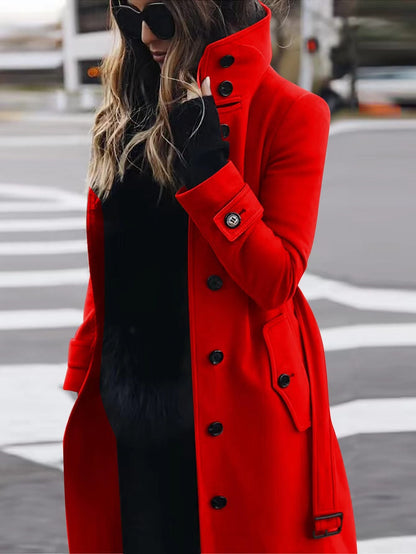 Thalia | Women's Single-Breasted Long Coat