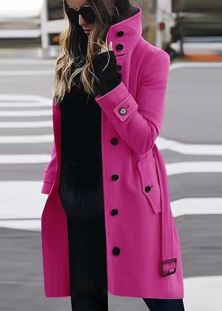Thalia | Women's Single-Breasted Long Coat
