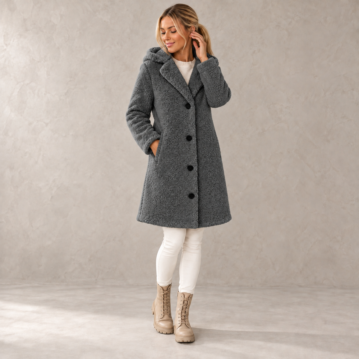 CozyLuxe Hooded Teddy Coat