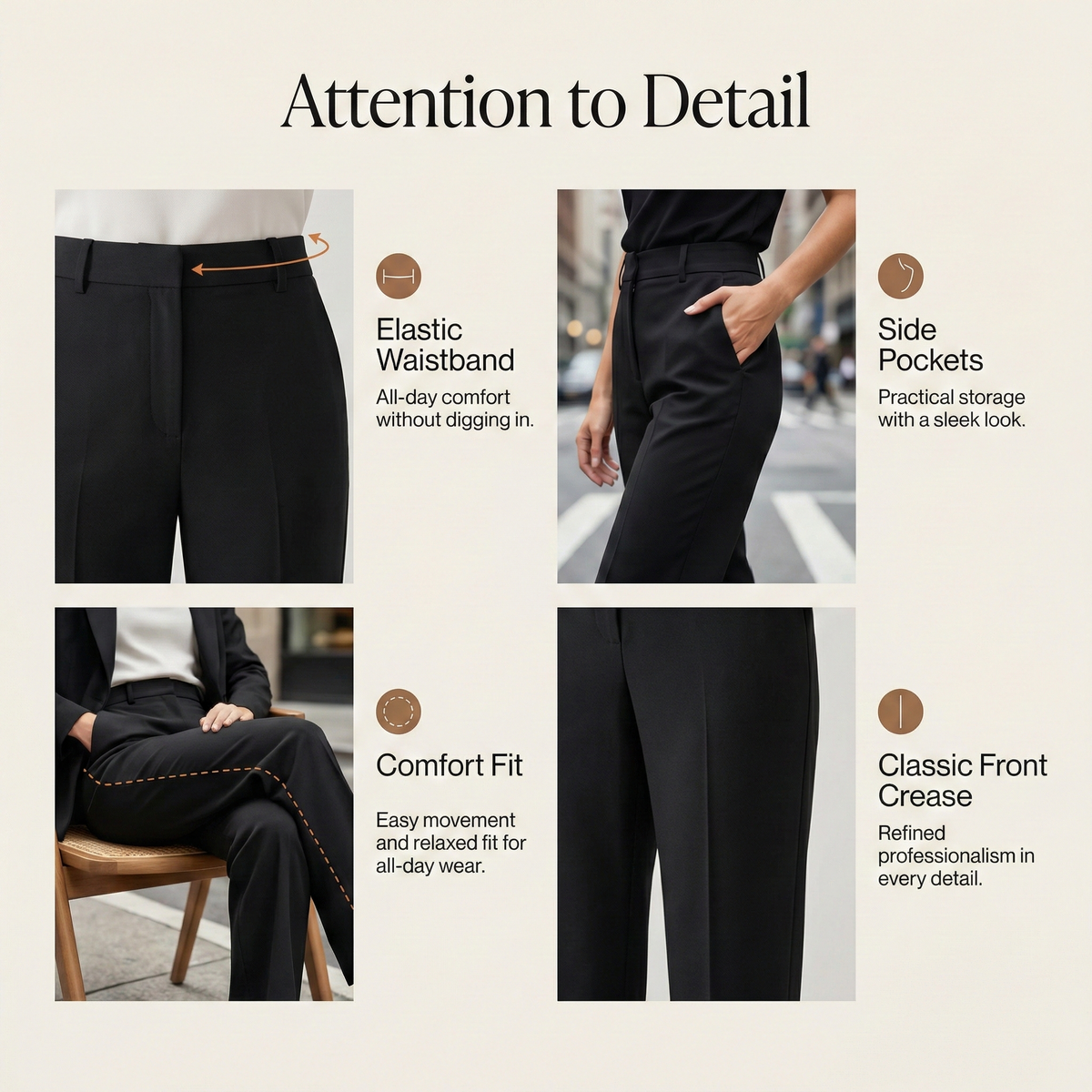 Women’s high-waisted suit trousers