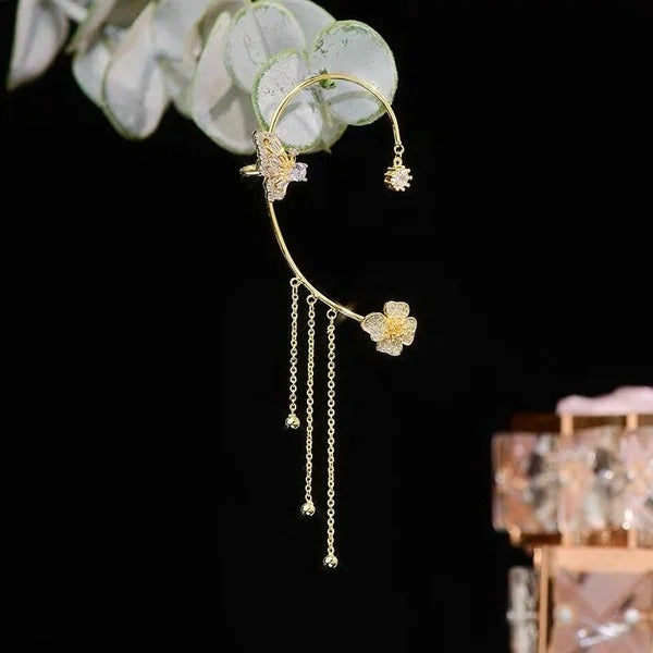 Wendy | Elegant Dangling Butterfly Clip Earrings