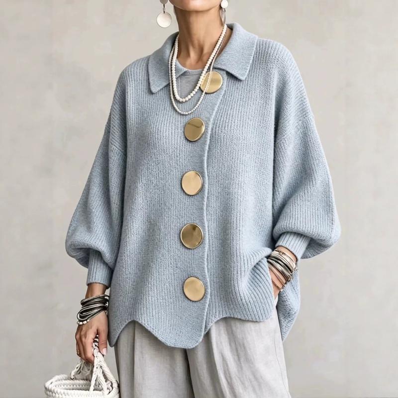 Gold Button Knit Cardigan