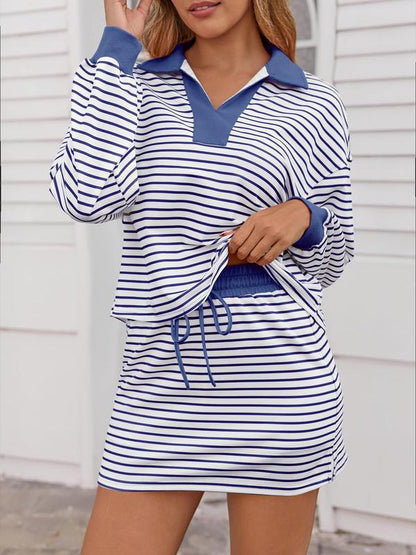 Harbor Stripe Skort Lounge Set