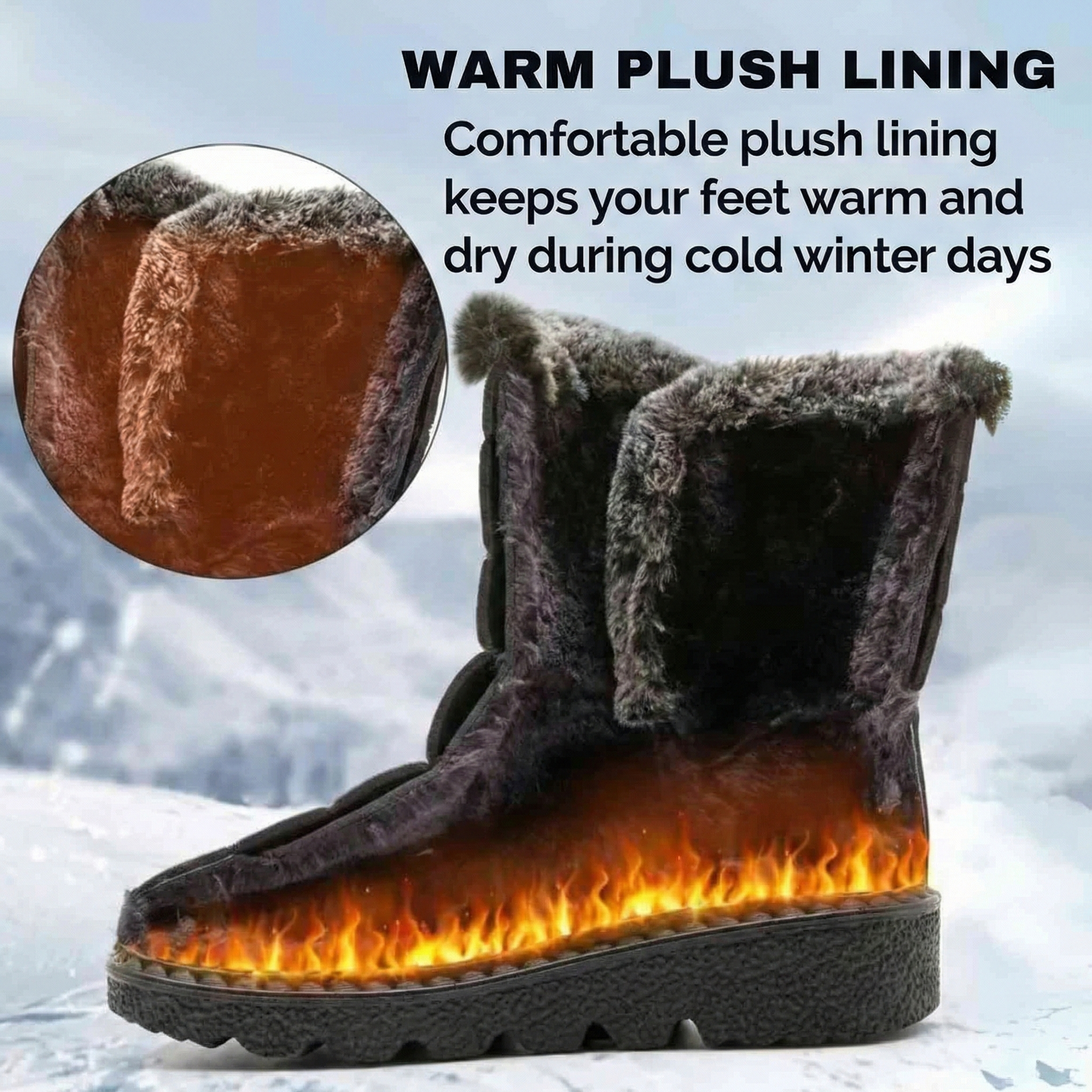Thermal Boots | Warm Lined, Anti-Slip & Water-Resistant
