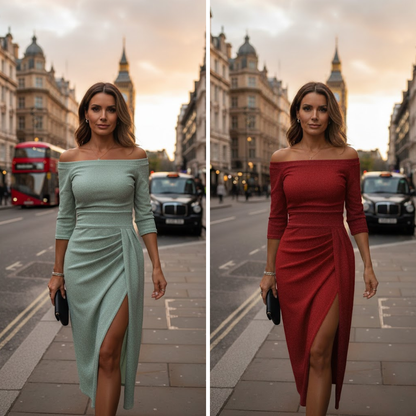 Isabeau | Chic Halter Maxi Dress with a Graceful, Flowing Fit
