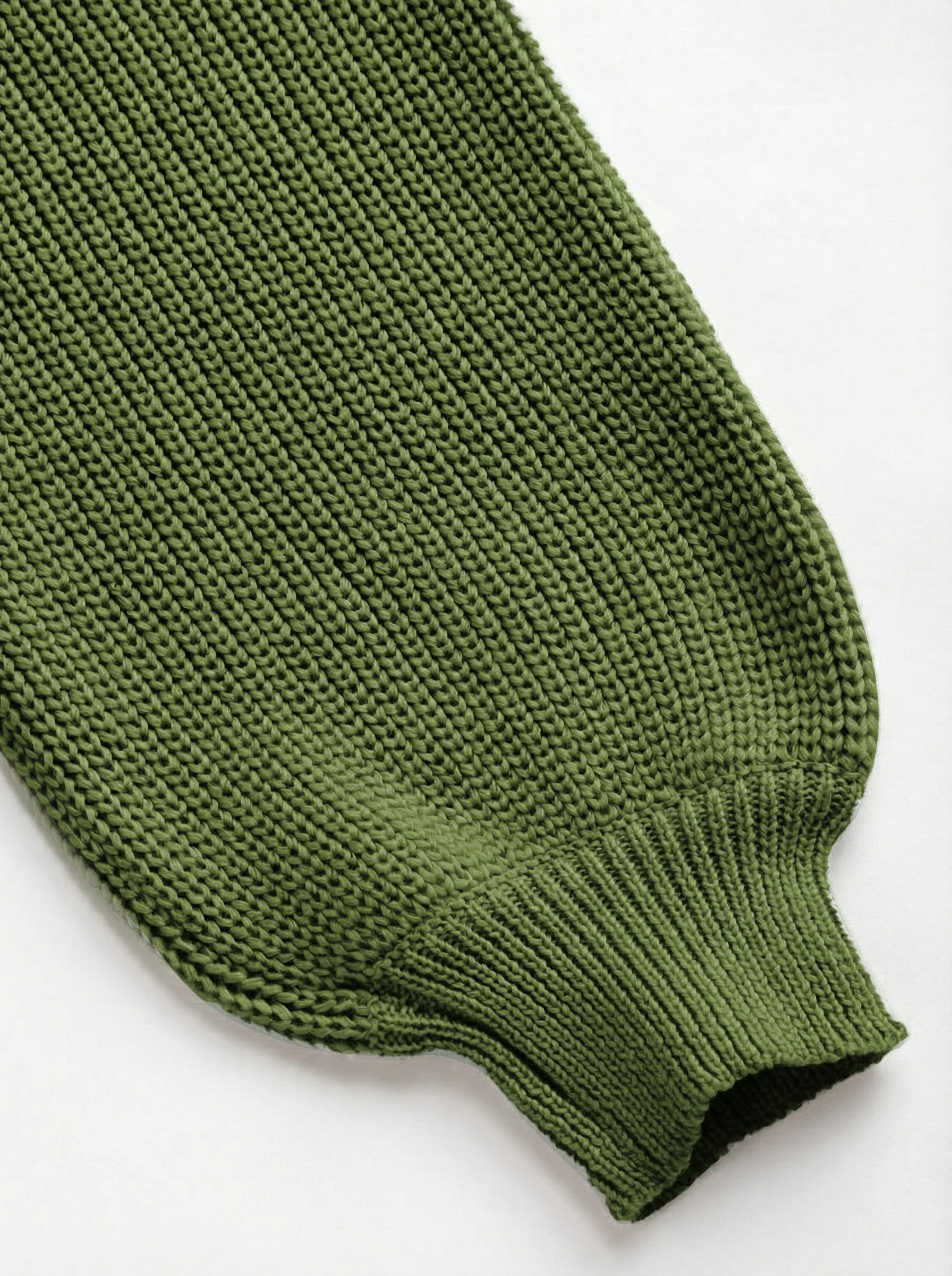 High Neck Solid Knitted Longe Sleeve Crop Sweater