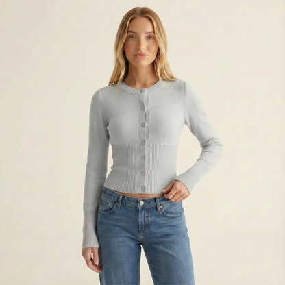 Ribbed Waist Cardigan