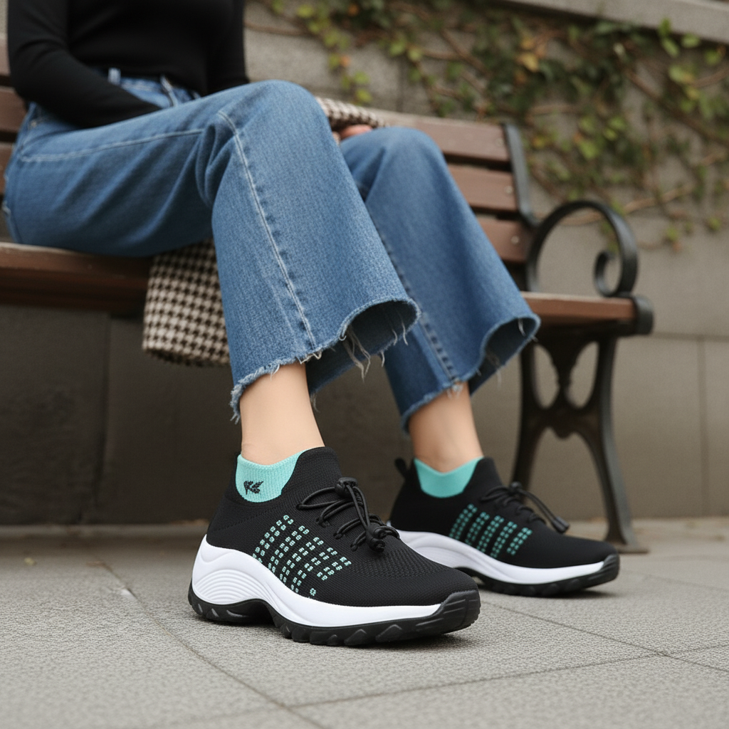 Ambulo Orthopedic Knit Shoes – Green Black