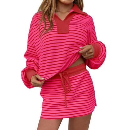 Harbor Stripe Skort Lounge Set