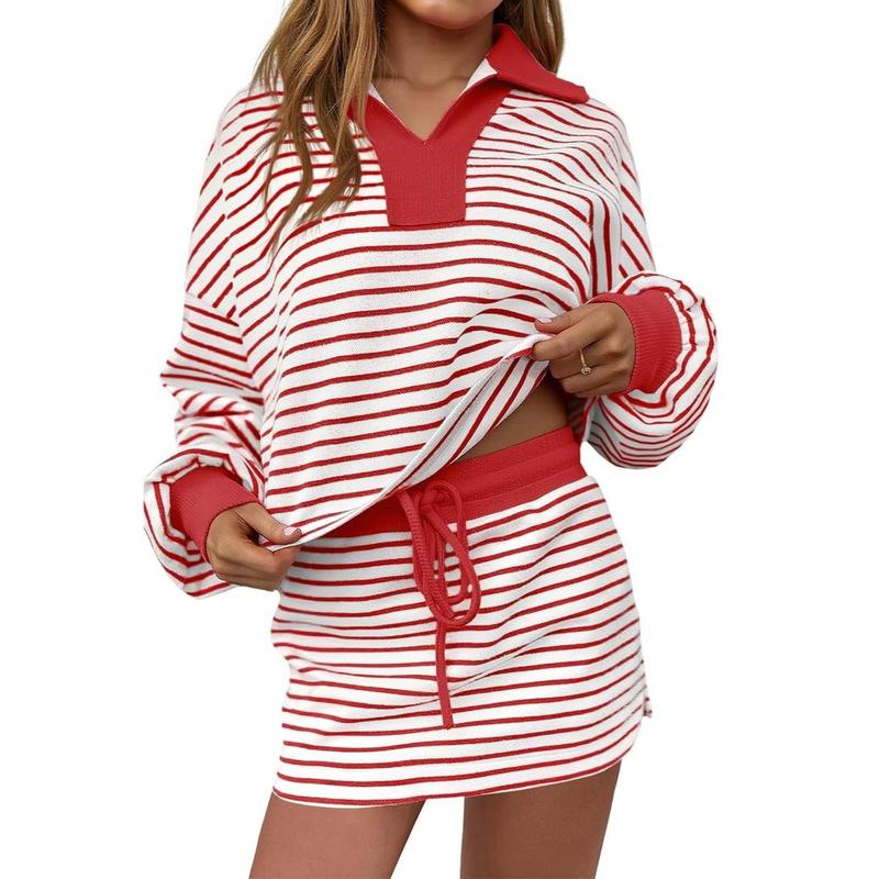Harbor Stripe Skort Lounge Set