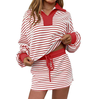 Harbor Stripe Skort Lounge Set
