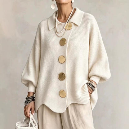 Gold Button Knit Cardigan